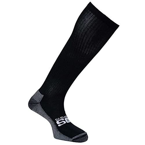 Sugar Free Sox Easy Fit Mens Big and Tall Cushioned Athletic Compression Socks Easy On/Off 1 Pair (13-16, Black)