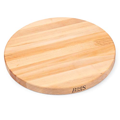 John Boos Block R18 Maple Wood Edge Grain Reversible Round Cutting Board, 18 Inches Round x 1.5 Inches