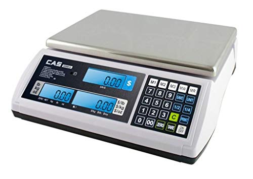 CAS S2000Jr 60 Pound Capacity – LCD Display – 3 Direct PLUs annd 199 Indirect PLUs – Food or Retail Industry Scale – NTEP Approved