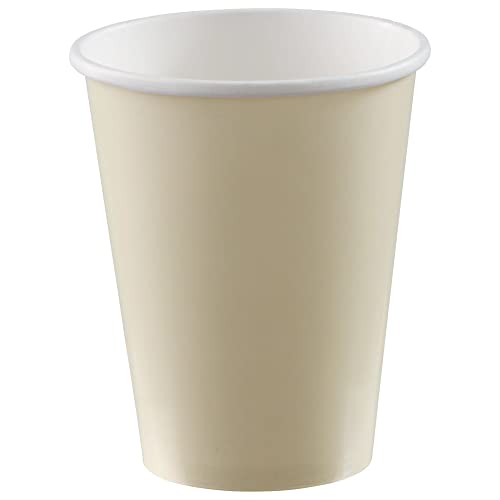 amscan Big Party Pack Paper Coffee Cups | 12 oz. | Vanilla | Pack of 50 | Party Supply