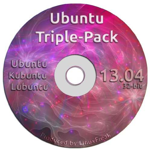 Ubuntu Linux 13.04 Triple Pack – Ubuntu 13.04, Kubuntu 13.04, and Lubuntu 13.04 on One DVD