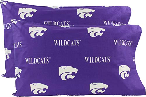 College Covers Everything Comfy Kansas State Wildcats Pillowcase Pair – Solid (Includes 2 Standard Pillowcases)