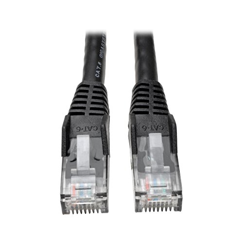 Tripp Lite Cat6 Gigabit Snagless Molded Patch Cable (RJ45 M/M) – Black, 6-ft.(N201-006-BK)