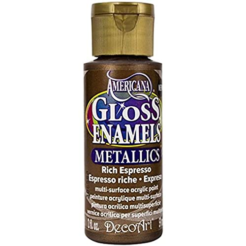 DecoArt Americana Gloss Enamel metallic Paint, 2-Ounce, Rich Espresso