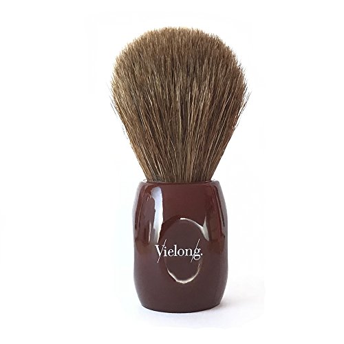 Vie-Long 12705 Horse Hair Shaving Brush, Red Acrylic Handle