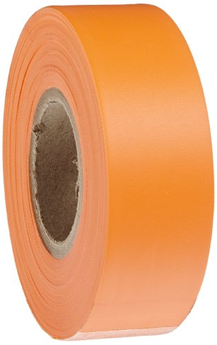 Brady Flourescent Orange Flagging Tape for Boundaries and Hazardous Areas – Non-Adhesive Tape, 1.188″ Width, 150′ Length (Pack of 1) – 58352
