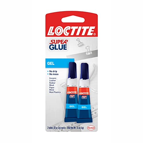 Loctite Super Glue Gel Tube, Clear Superglue for Plastic, Wood, Metal, Crafts, & Repair, Cyanoacrylate Adhesive Instant Glue, Quick Dry – 0.7 fl oz Tube, Pack of 2