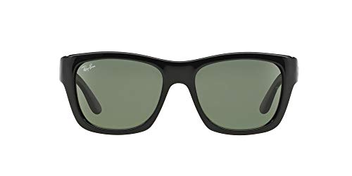 Ray-Ban RB4194 Square Sunglasses, Black/Crystal Green, 53 mm