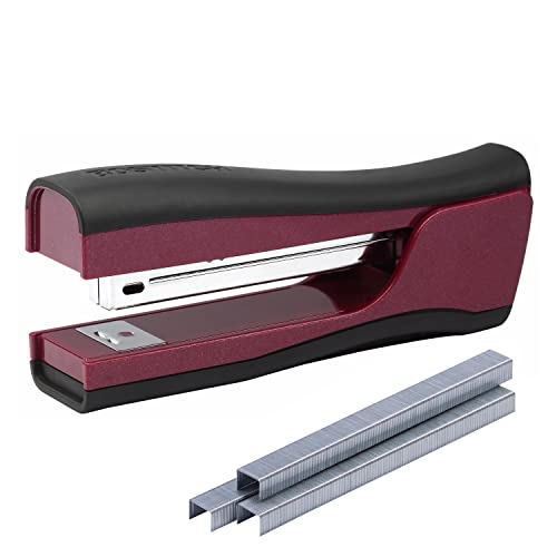 Bostitch Office Dynamo 4 in 1 Standup Stapler, Includes 420 Staples, 20 Sheet Capacity, Integrated Pencil Sharpener, Staple Remover & Staple Storage, Magenta