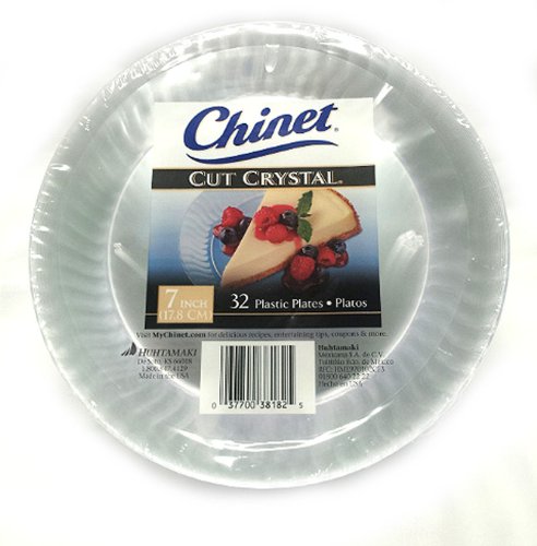 Chinet Cut Crystal Clear Plastic 7 inch Plates 32 ct.