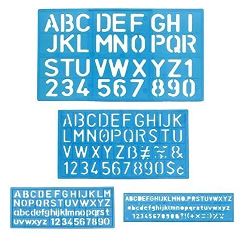 1 x Letter and Number Stencil Sets – Sizes 8, 10, 20, 30mm – Assorted Colors