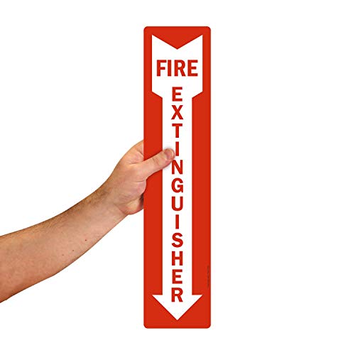 SmartSign – S-1692-EU-18 “Fire Extinguisher” Label | 4″ x 18″ Laminated Vinyl Red on White