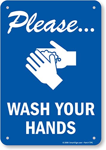 SmartSign – S-4868-PL-10 “Please Wash Your Hands” Sign | 7″ x 10″ Plastic