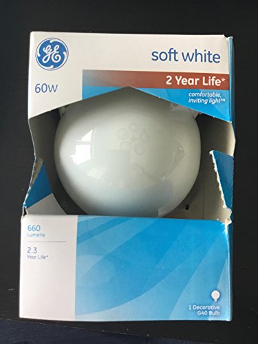 GE Lighting Decorative G40 Globe Bulb 60 W 660 Lumens Med Base 6-15/16 In. White Boxed