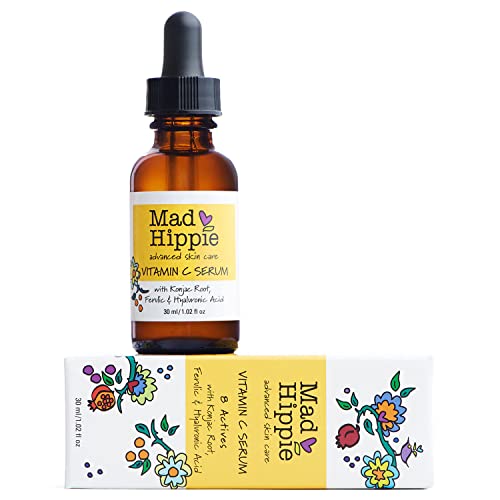 Mad Hippie Vitamin C Serum with Vitamin E, Skin Care Packed with Natural Vegan Active Ingredients, Apply Before Sunscreen or Makeup, For Healthy Glowing Skin, 1.02 Fl. Oz.
