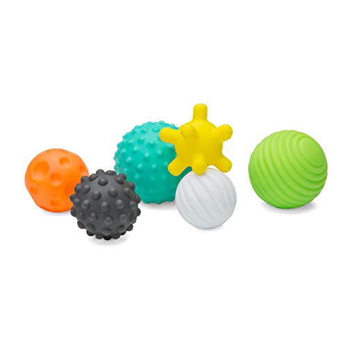 Infantino Textured Multi Ball Set – Toy for Sensory Exploration and Engagement for Ages 6 Months and up, 6 Piece Set