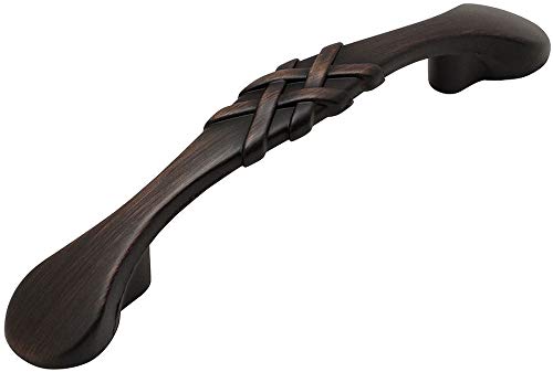 Cosmas 25 Pack 7063ORB Oil Rubbed Bronze Braided Cabinet Hardware Handle Pull – 3″ Inch (76mm) Hole Centers