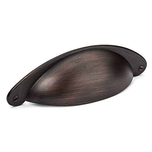 Cosmas 10 Pack 4199ORB Oil Rubbed Bronze Cabinet Hardware Bin Cup Drawer Handle Pull – 3″ Inch (76mm) Hole Centers