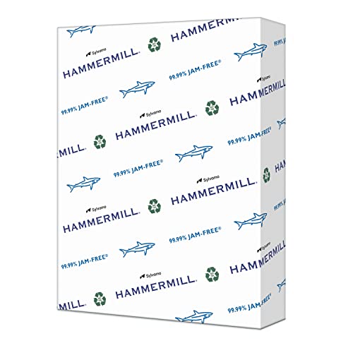 Hammermill Printer Paper, Great White 100% Recycled Paper, 8.5 x 11 – 1 Ream (500 Sheets) – 92 Bright, Made in the USA, 086790R