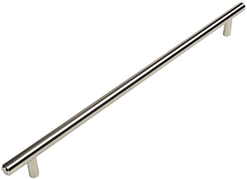 Cosmas 305-320SN Satin Nickel Cabinet Hardware Euro Style Bar Handle Pull – 12-5/8″ (320mm) Hole Centers, 15″ Overall Length