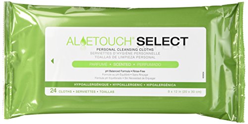 Medline AloeTouch Select Personal Cleansing Cloth Wipes, Scented, 8″ x 12″, 24 Count (Pack of 24)