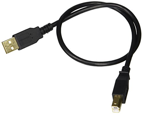 Monoprice 1.5-Feet USB 2.0 A Male to B Male 28/24AWG Cable (Gold Plated) (105436),Black