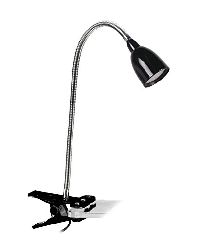 Newhouse Lighting LED Clip on Light/Clamp Lamp/Reading Book Light for Desk, Bed, Office, and Dorm Room, Black