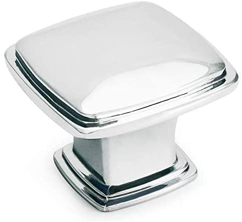 Cosmas 10 Pack 4391CH Polished Chrome Modern Cabinet Hardware Knob – 1-1/4″ Inch Square