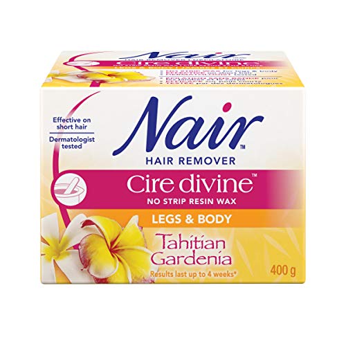 Nair Cire Divine Microwaveable Body Hair Removal Wax Kit (Tahitian Gardenia, 400g/14oz)