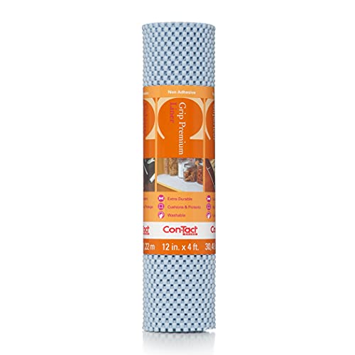 Con-Tact Brand Grip Premium Thick Non-Adhesive Shelf and Drawer Liner, 12 in. x 4 ft, Sky