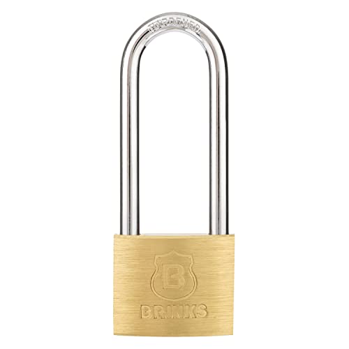 BRINKS – 40mm Solid Brass Keyed Padlock with 2.5” Shackle Clearance, (171-42001)