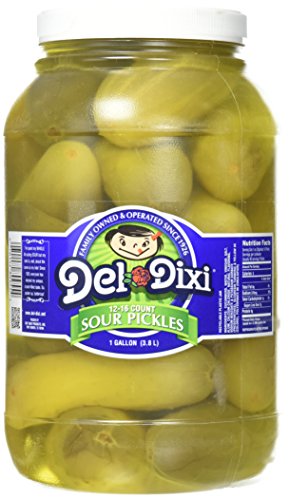 Del-Dixi Sour Pickles, 1 gal, 12-16 pickles per jar
