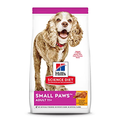 Hill’s Science Diet Dry Dog Food, Adult 11+ for Senior Dogs, Small Paws, Chicken Meal, Barley & Brown Rice Recipe, 15.5 lb. Bag
