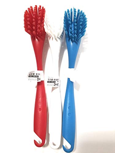 IKEA ANTAGEN Dishwashing Cleaning Brush (Set of 3 – Red, White, Blue)