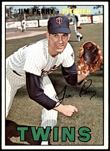 1967 Topps # 246 Jim Perry Minnesota Twins (Baseball Card) Dean’s Cards 5 – EX Twins