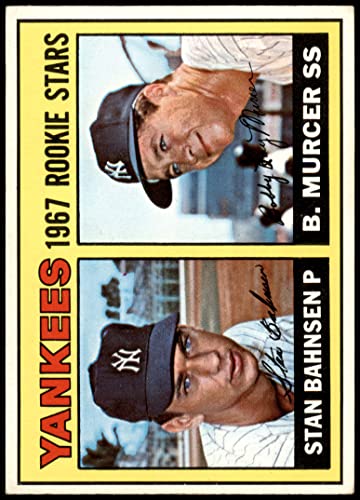1967 Topps # 93 Yankees Rookies Bobby Murcer/Stan Bahnsen New York Yankees (Baseball Card) EX Yankees