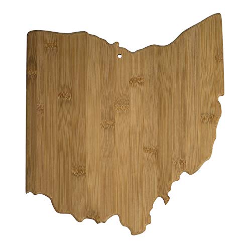 Totally Bamboo Ohio State Shaped Serving & Cutting Board, Natural Bamboo
