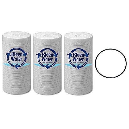 KleenWater Filters Compatible with Aqua-Pure AP810 and Keystone CG10, Poly-Spun, 4.5 x 10 Inch, Set of 3, Includes One O-Ring Compatible with Aqua-Pure AP801.