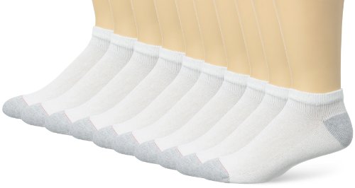 Hanes Ultimate mens Ultimate Low Cut Socks, 10-pack athletic socks, White, 6 12 US