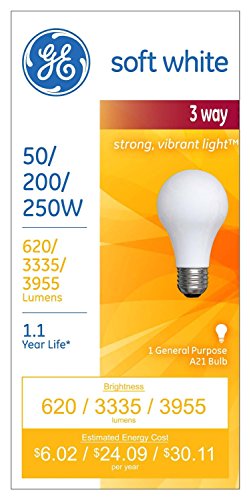 GE Light Bulb 3-Way Standard Screw Base (12 Pack)