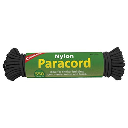 Coghlan’s 550-Pound Nylon Paracord, 50-Feet, Black