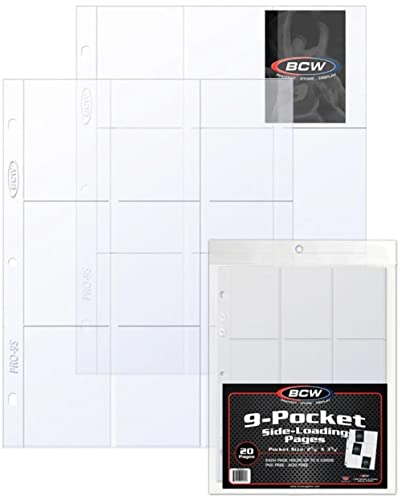 BCW 1-PRO9S-20 New Pro 9-Pocket Page – Side Load