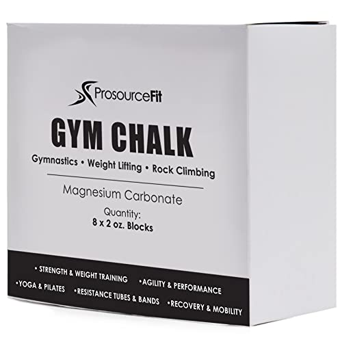 ProsourceFit Professional Grade Gym Chalk for Cross Fitness, Weightlifting, Gymnastics and Rock Climbing; Magnesium Carbonate; 1lb (8 Blocks),White