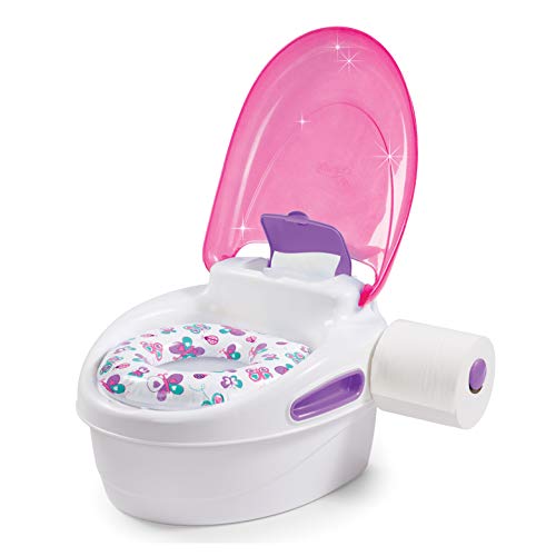 Summer Step by Step Potty, Pink – 3-in-1 Potty Training Toilet – Features Contoured Seat, Flushable Wipes Holder and Toilet Tissue Dispenser, 13×9.5×15.5 Inch (Pack of 1)