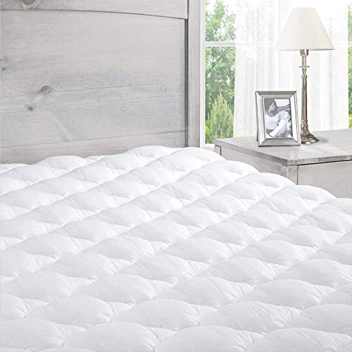 Twin Size Pillowtop Mattress Pad Pillow Top with Fitted Skirt – Found in Marriott Hotels – Up to 18″ Deep Pockets