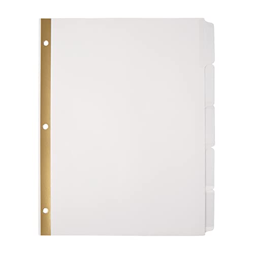 Office Depot Plain Dividers With Tabs And Labels, White, 5-Tab, Pack Of 25 Sets, 11353