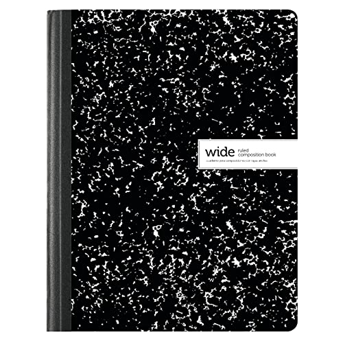 Office Depot Composition Book, 7 1/2in x 9 3/4in, Wide Ruled, 100 Sheets, Assorted Black/White Designs (No Design Choice), 09910
