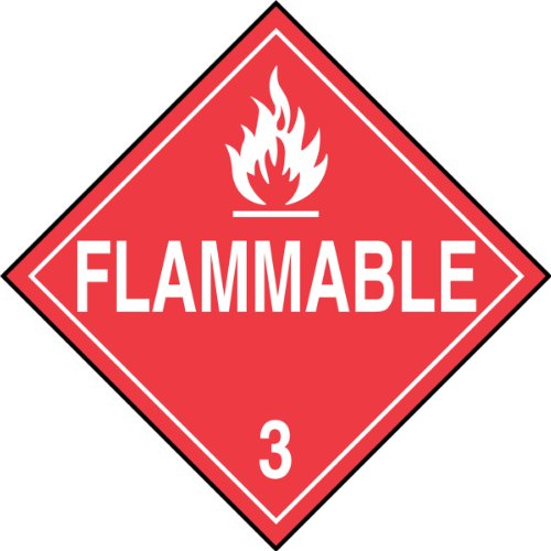 Accuform Hazard Class 3, Flammable 3, Adhesive Viny Placard, 10.25″ x 10.75″,MPL301VS1