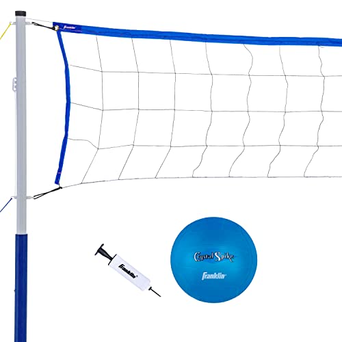 Franklin Sports Volleyball Set – Beach and Backyard Volleyball Net Set – Portable Volleyball Net and Ball Set with Poles and Ground Stakes – Recreational