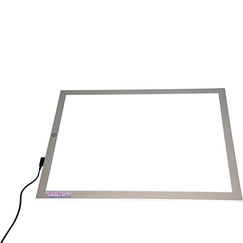 Constructive Playthings Ultra Bright LED Light Panel, Interactive Flat Panel Light Fixture on Light Pad, Drawing Pad with LED Light, LED Light Box Pad Art Supplies for Classroom, Set of 1, Gray